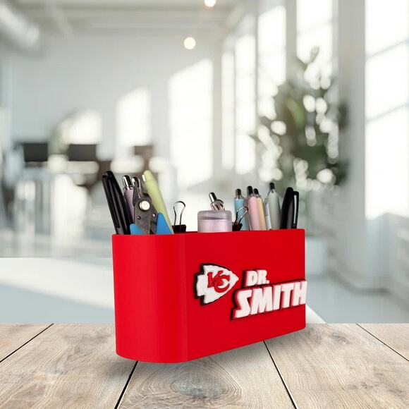 Personalized Kansas City Chiefs Desk Organizer, Chiefs Gift, Chiefs Office Decor - Picture 6 of 10